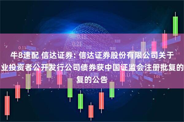 牛8速配 信达证券: 信达证券股份有限公司关于向专业投资者公开发行公司债券获中国证监会注册批复的公告
